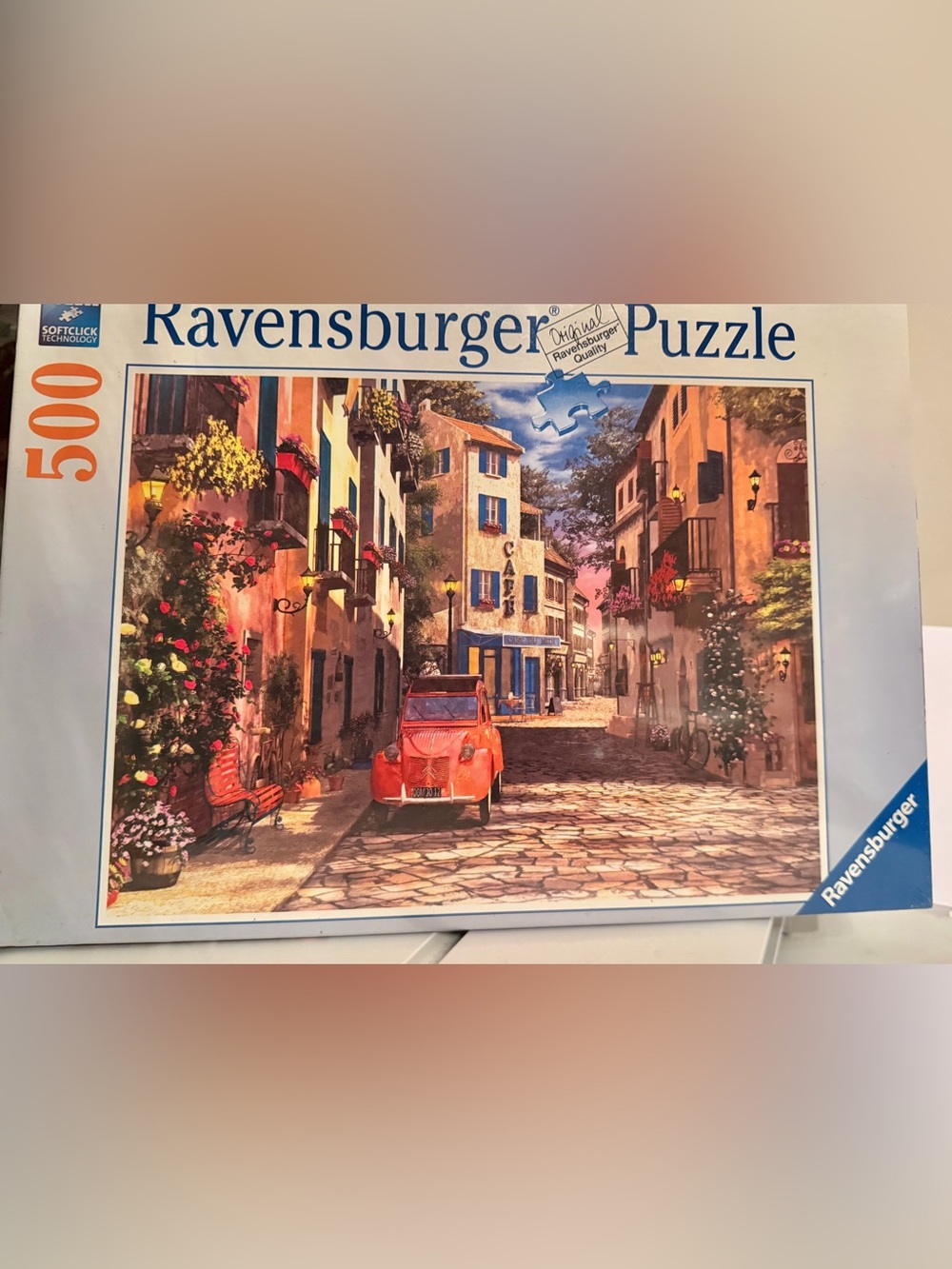 NEW RAVENSBURGER Street Scene Art Print - 500 pcs. Sealed. Red, Blue, Green.